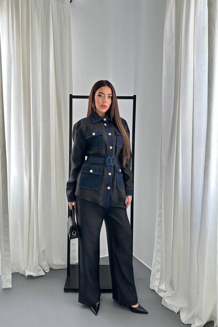 Garnished Pocket Shirt And Trouser Set