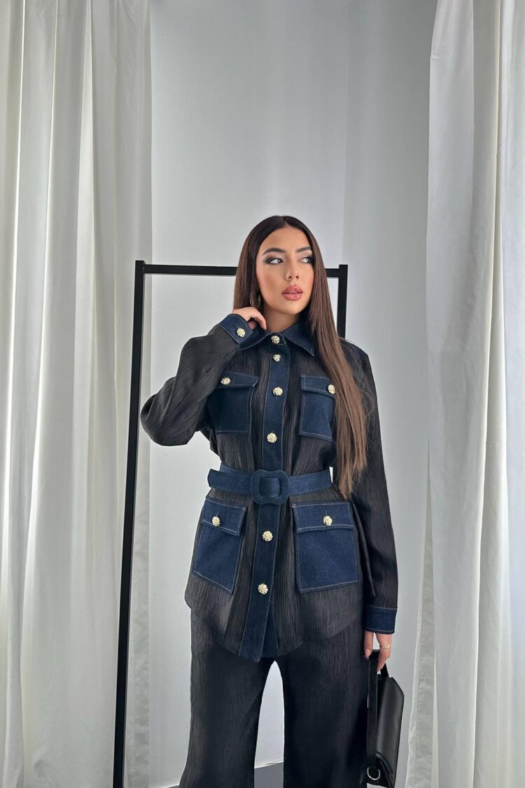 Garnished Pocket Shirt And Trouser Set