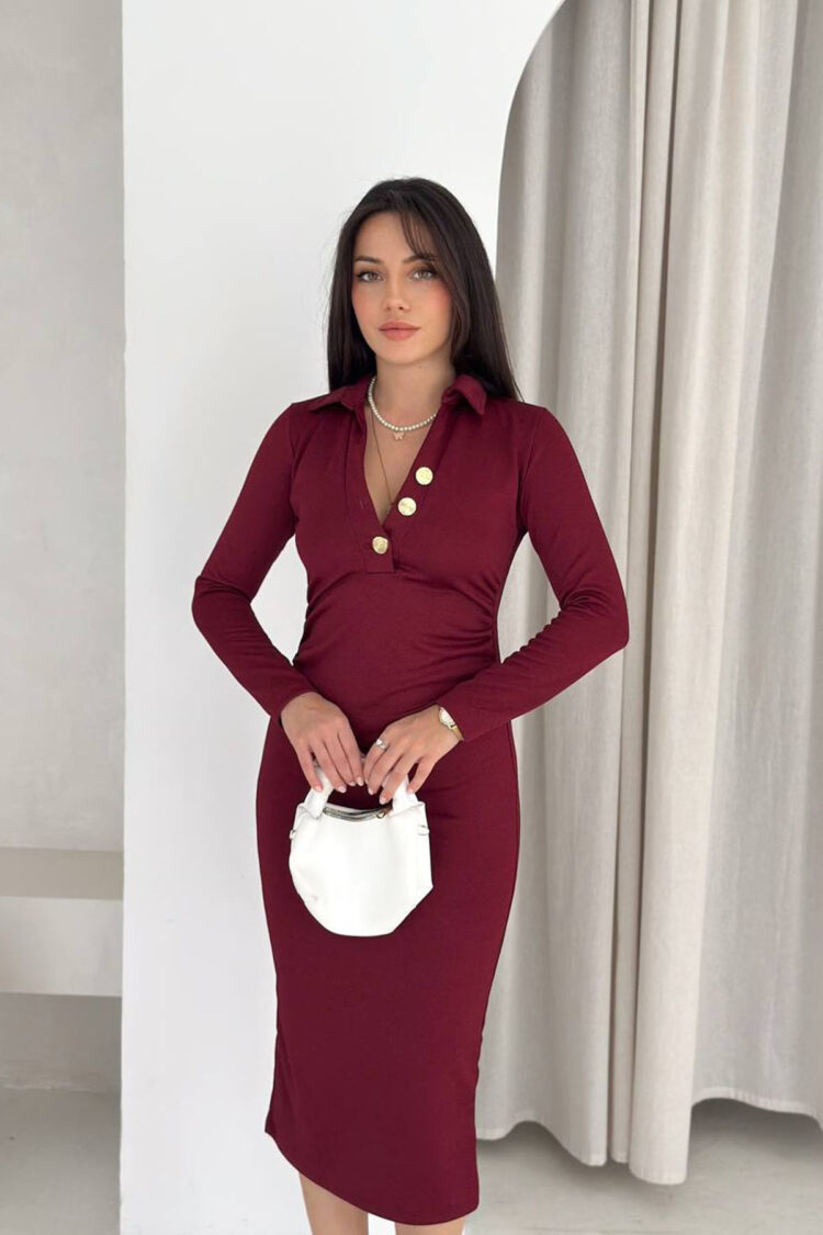 Elegant Sheath Dress With Notched Neck