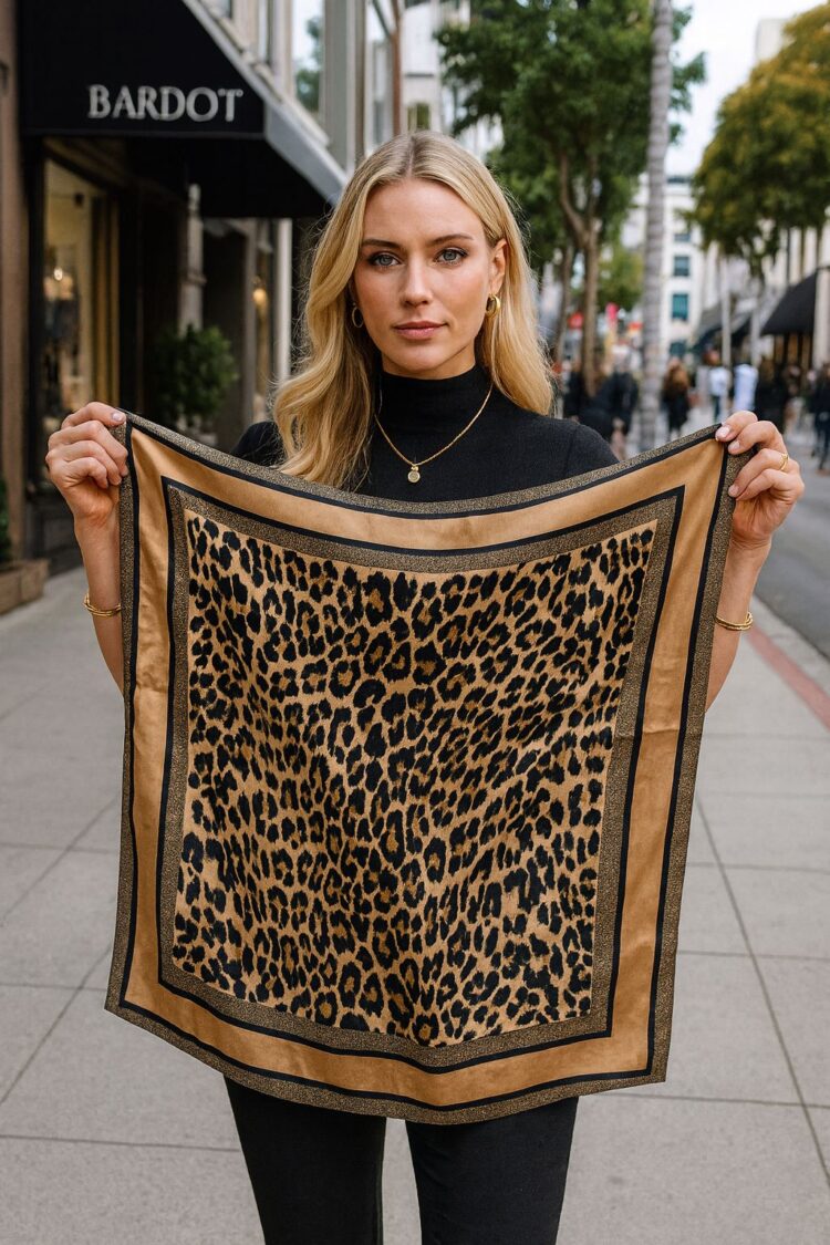 Brown Shawl With Elegant Animal Print - Brand: Axesoire - Women & Kids, Baby Clothes Wholesale - Globality Store
