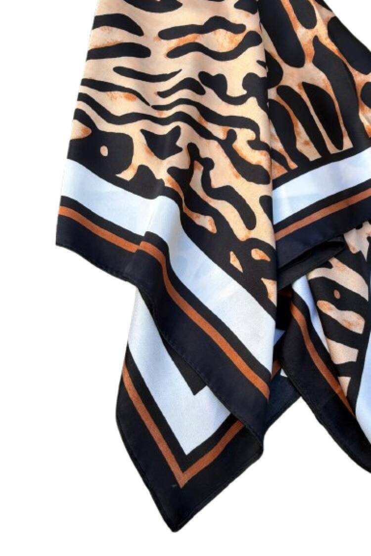 Black Ethnic Animal Print Shawl