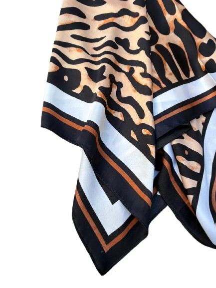 Black Ethnic Animal Print Shawl