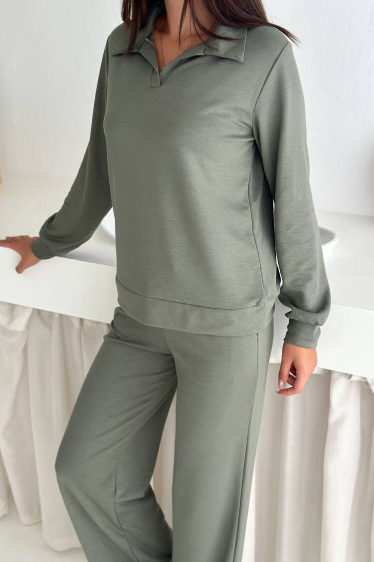 Khaki Tracksuit Casual Sport Streetwear - Brand: Mode Roy - Women & Kids, Baby Clothes Wholesale - Globality Store