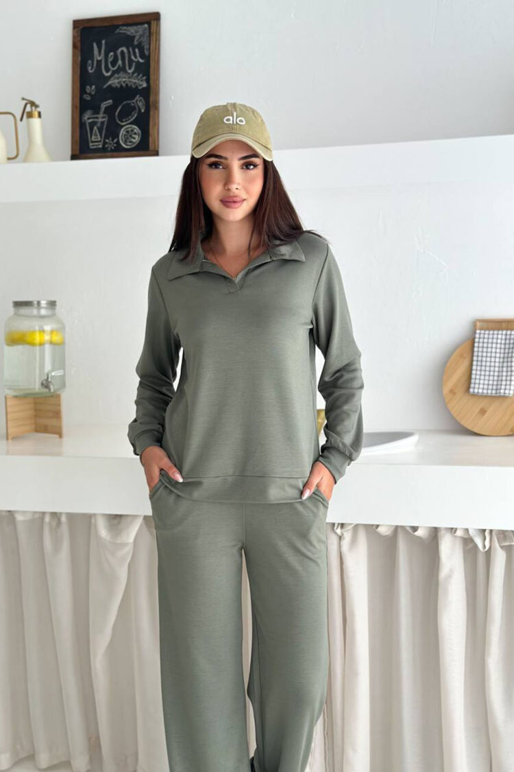 Khaki Tracksuit Casual Sport Streetwear