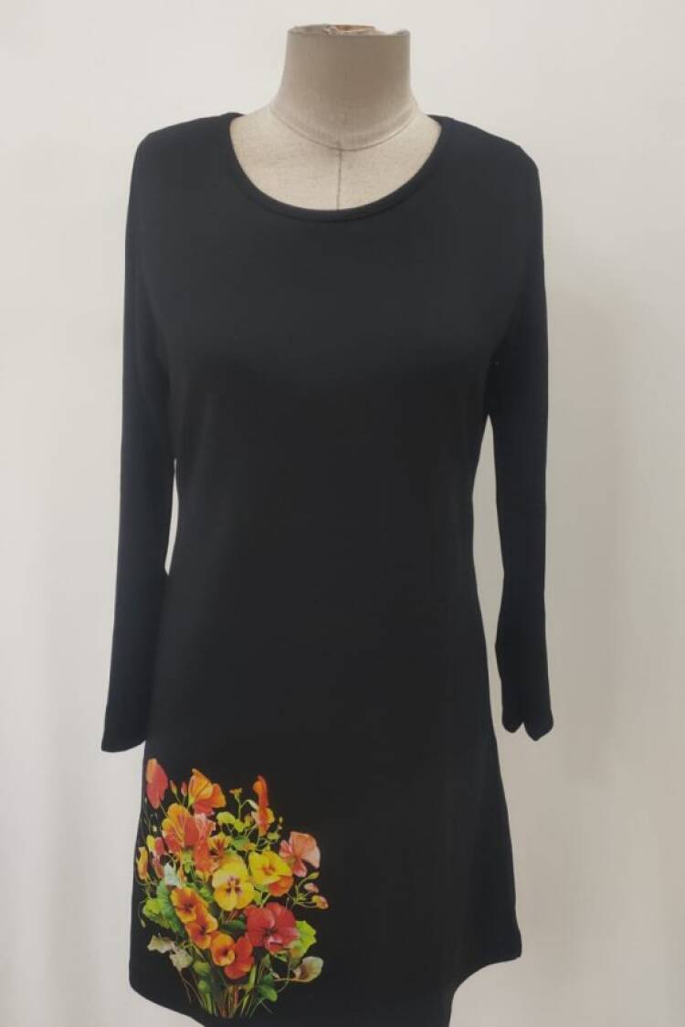 Floral Bodycon Mini Dress With Long Sleeves