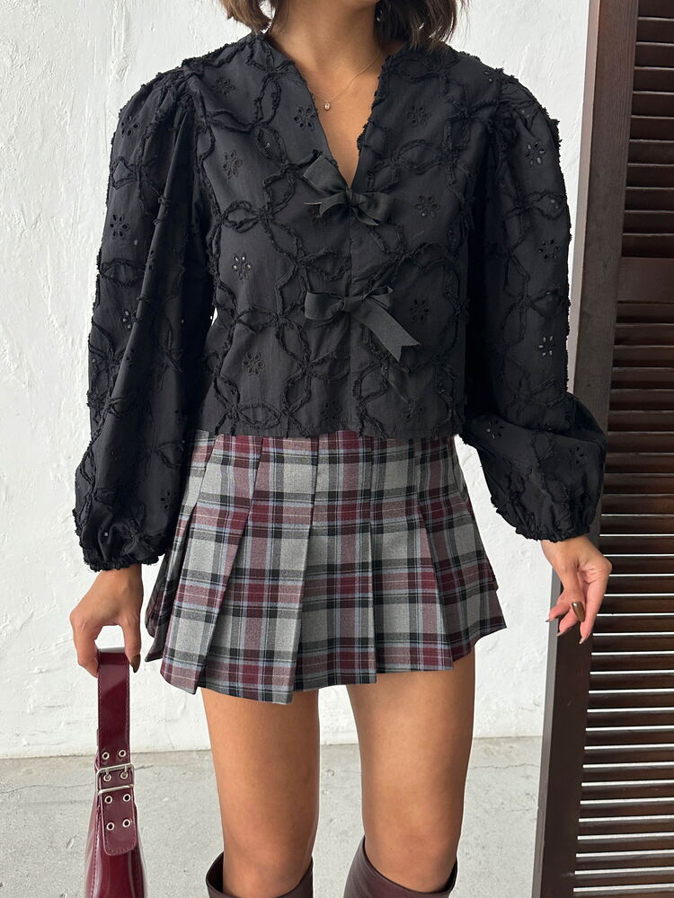 Floral Ballon Sleeve Blouse