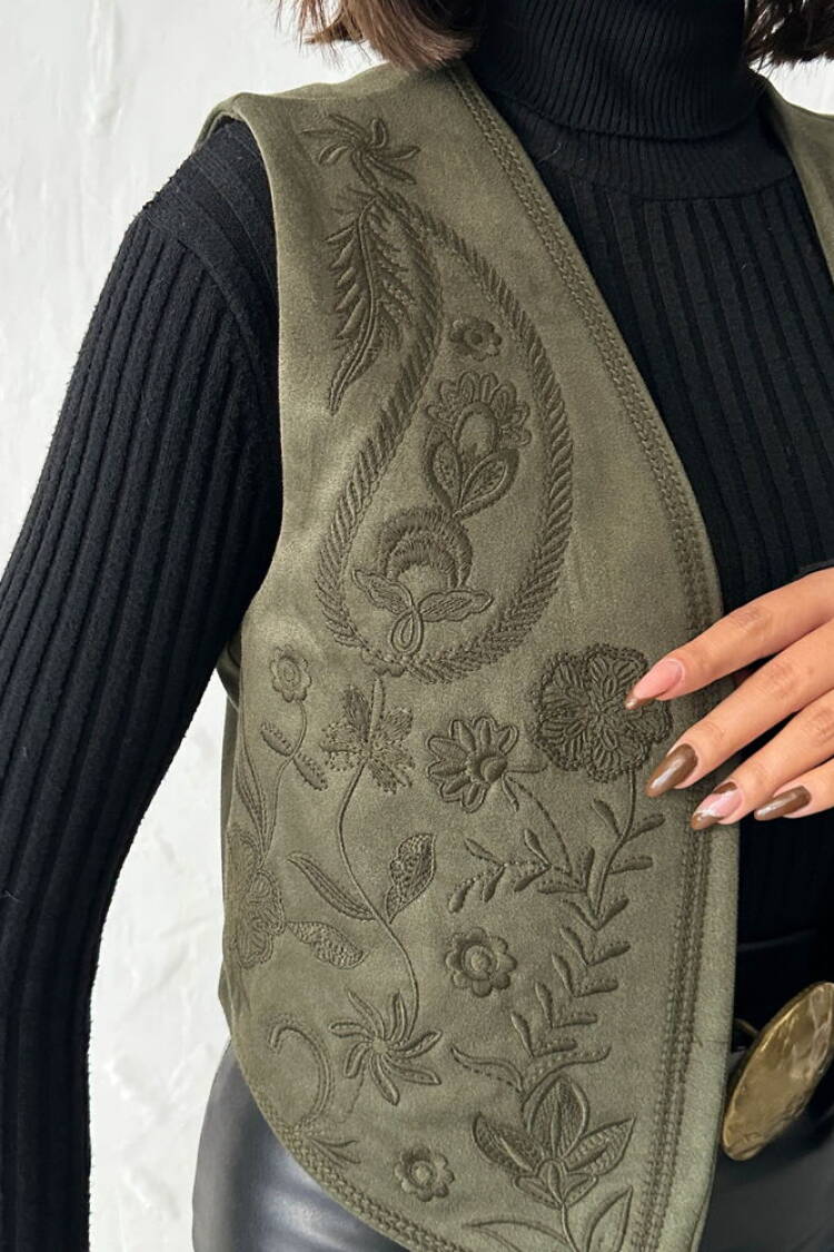 Green Boho Casual Elegant Streetwear Vintage Retro Vest