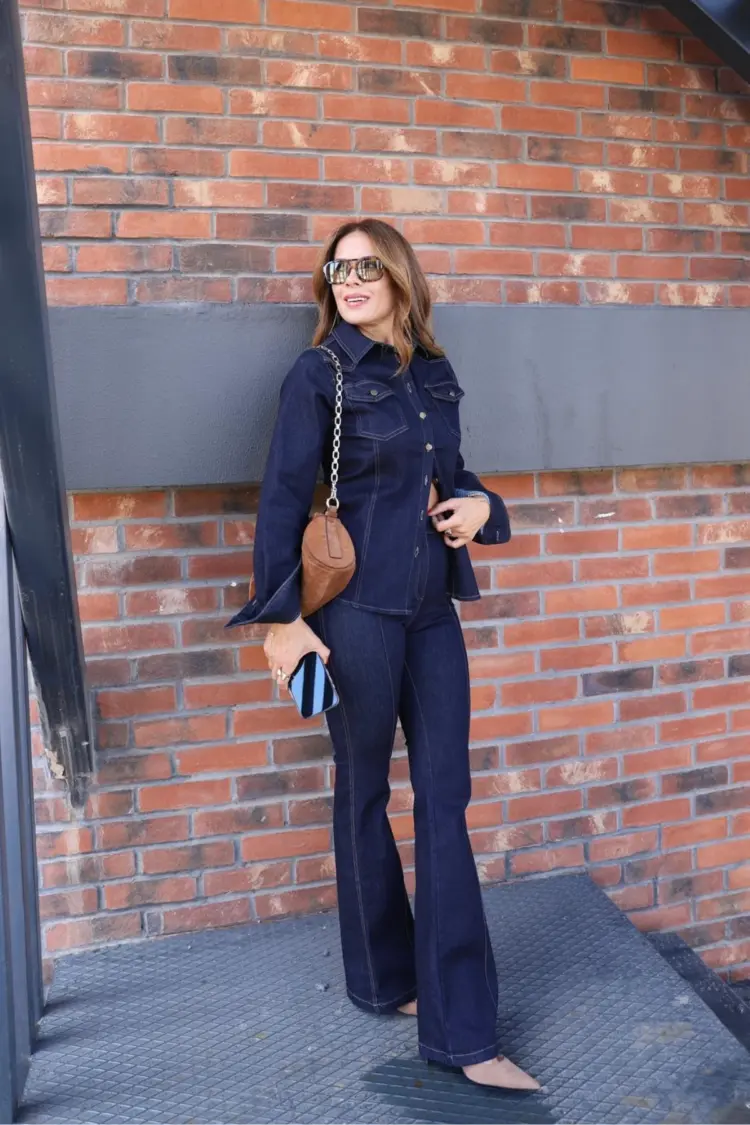 Navy Blue Casual Buttoned Shirt For Work & Party