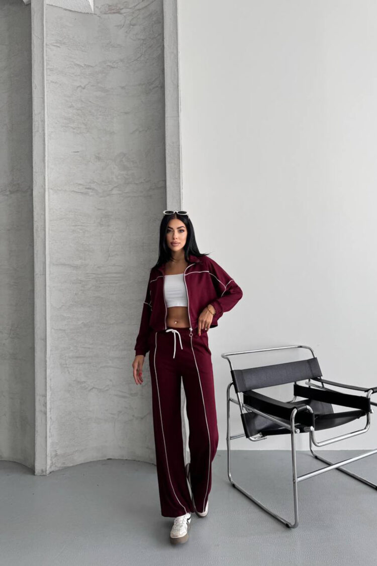 Tracksuit With Striped Kangaroo Pocket