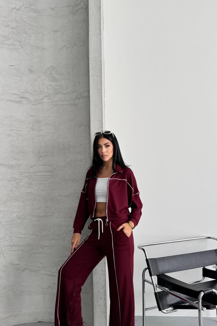 Tracksuit With Striped Kangaroo Pocket