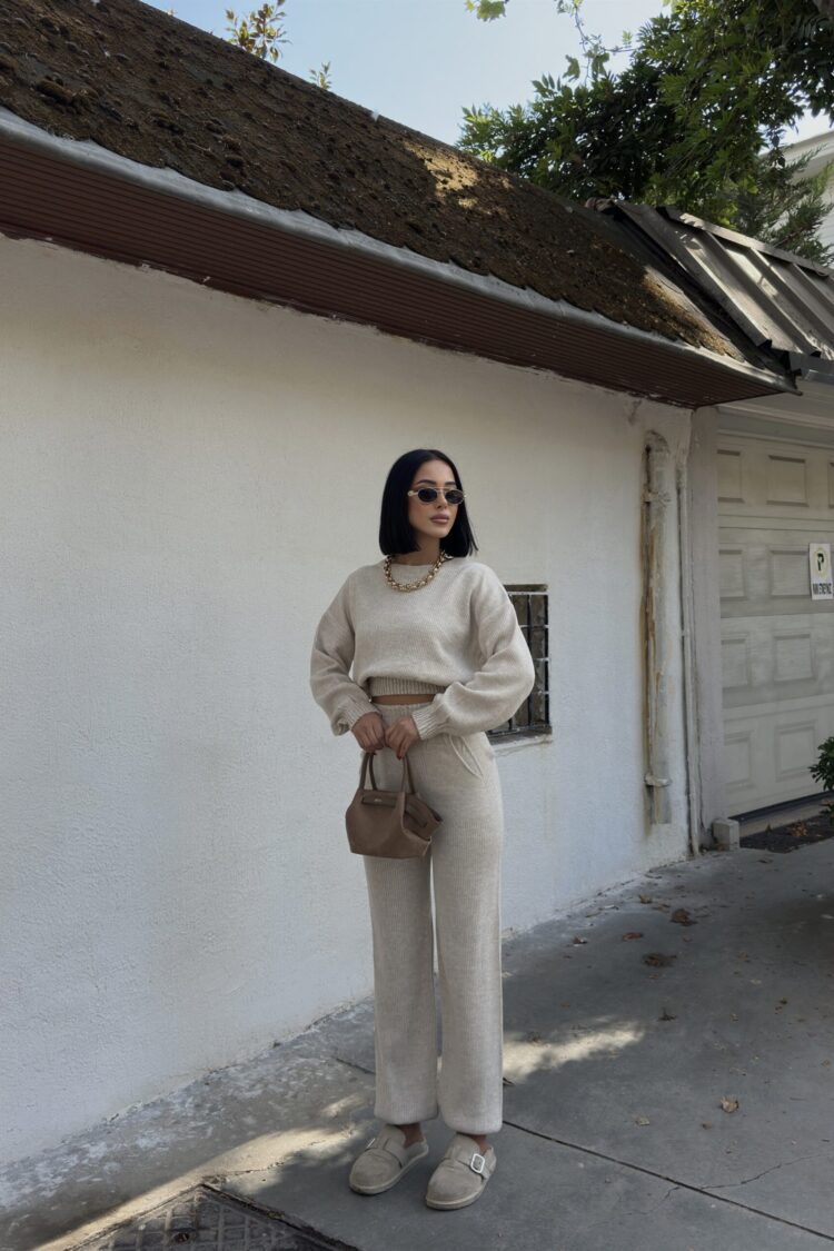 Beige Casual Streetwear Suit