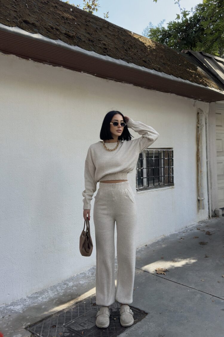 Beige Casual Streetwear Suit