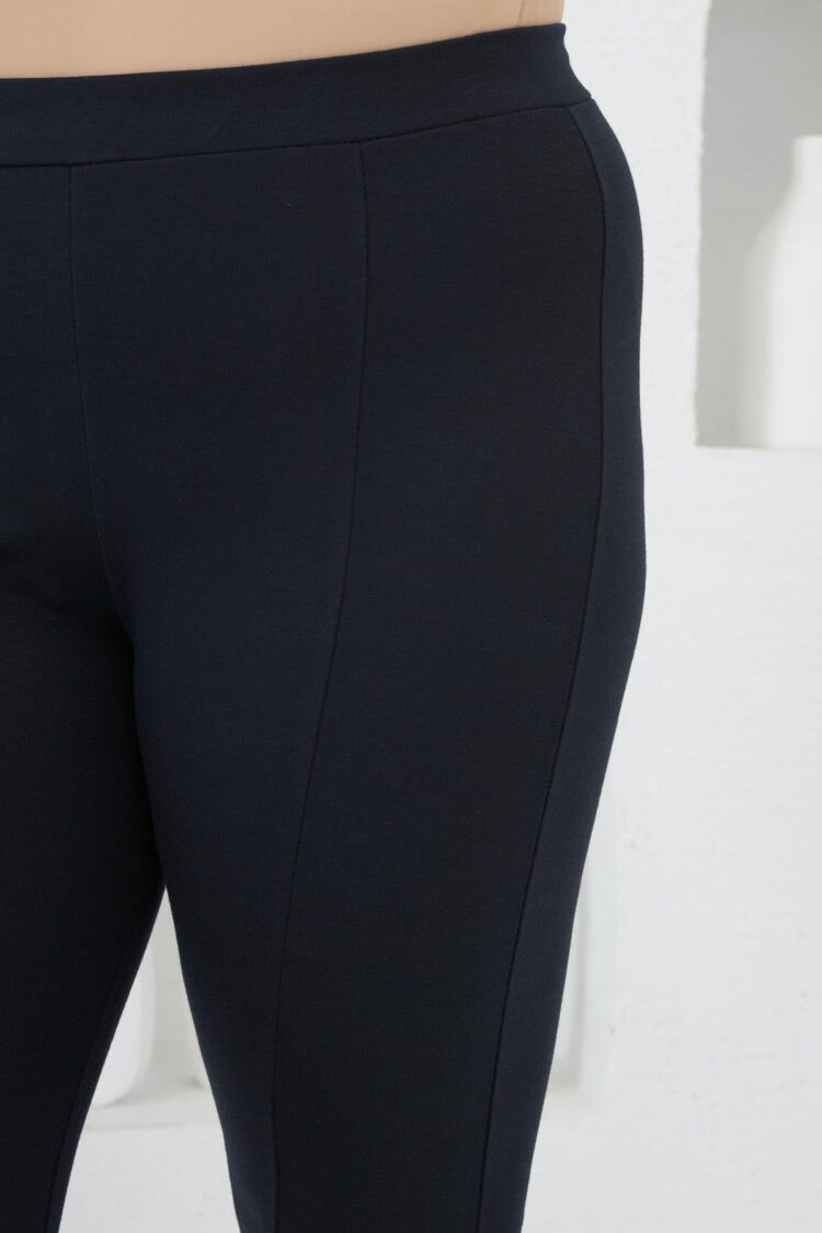 Black Modest Plus Size Flare Leg Slit Pants