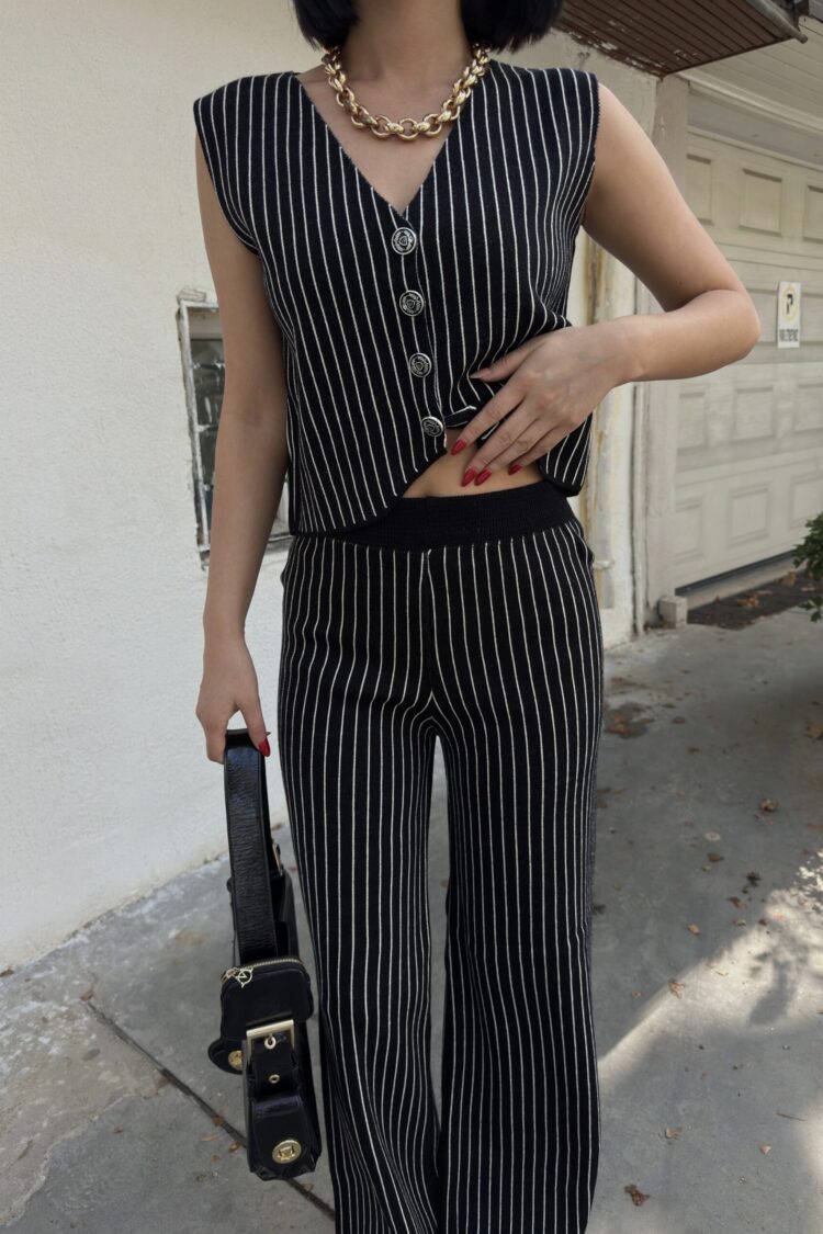 Striped Sleeveless Palazzo Suit