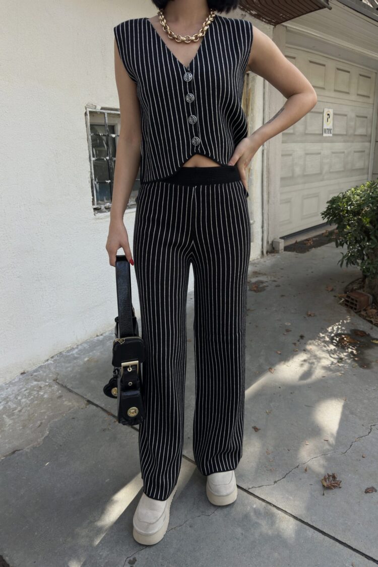 Striped Sleeveless Palazzo Suit