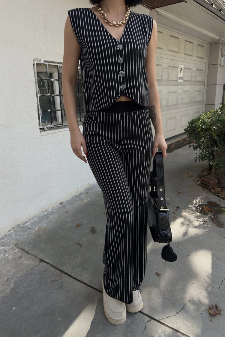 Striped Sleeveless Palazzo Suit