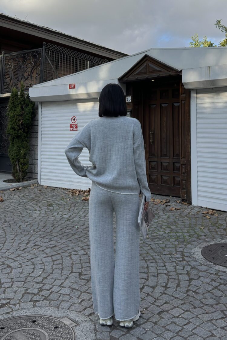 Striped Casual Suit With Palazzo Pants
