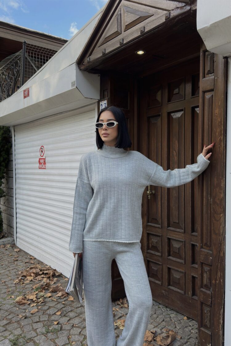 Striped Casual Suit With Palazzo Pants