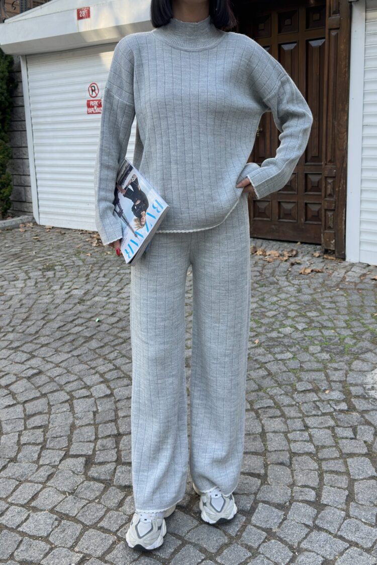 Striped Casual Suit With Palazzo Pants