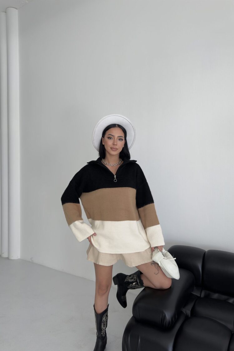 Oversized Fit Polo Neck Sweater - Brand: My Fashion - Women & Kids, Baby Clothes Wholesale - Globality Store