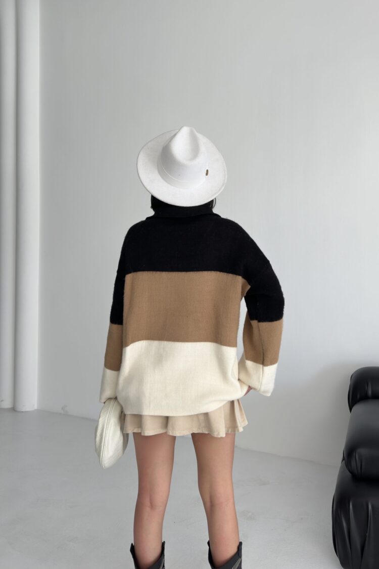 Oversized Fit Polo Neck Sweater