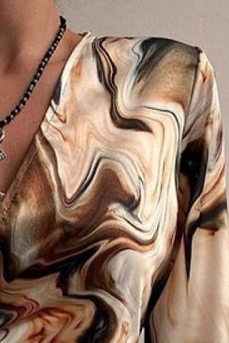Beige Sexy Casual Elegant Glam Formal Wrap Dress