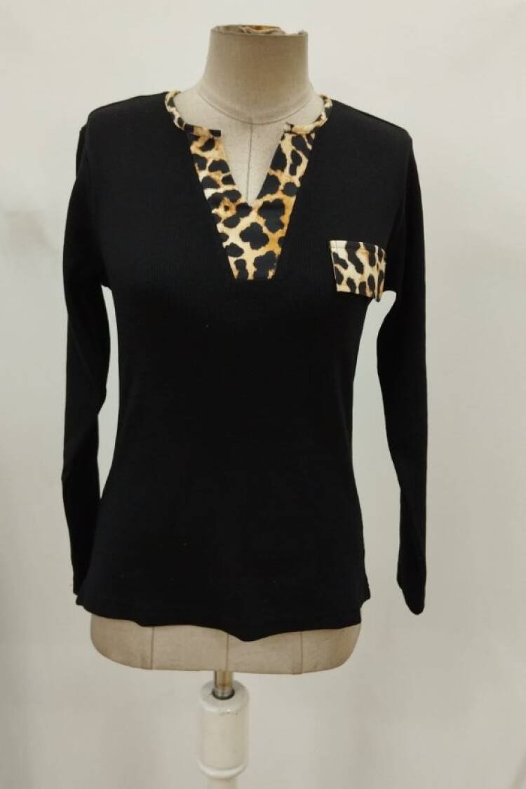 Slim Fit V-Neck Casual Blouse