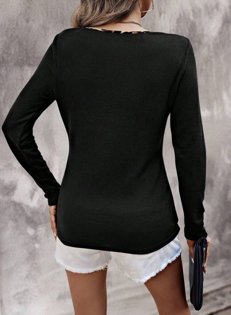 Slim Fit V-Neck Casual Blouse