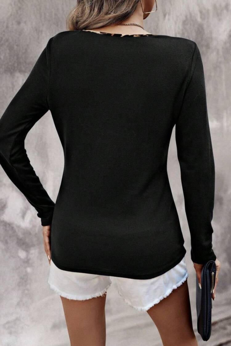 Slim Fit V-Neck Casual Blouse