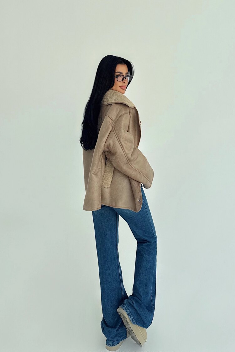 Beige Casual Vintage Jacket
