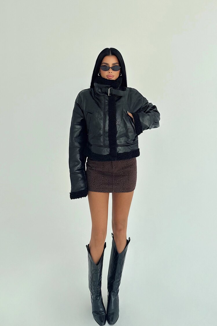Bomber Jacket With Band Collar And Slant Pocket