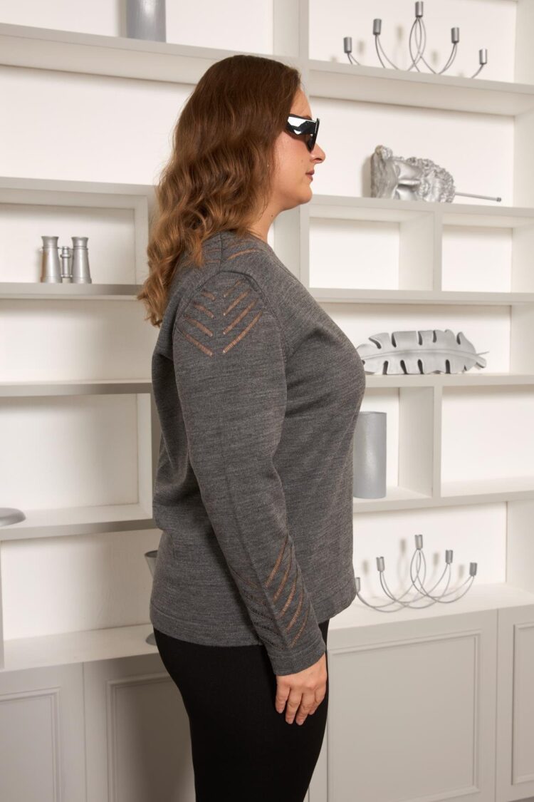 Grey Plus Size Casual Sweater