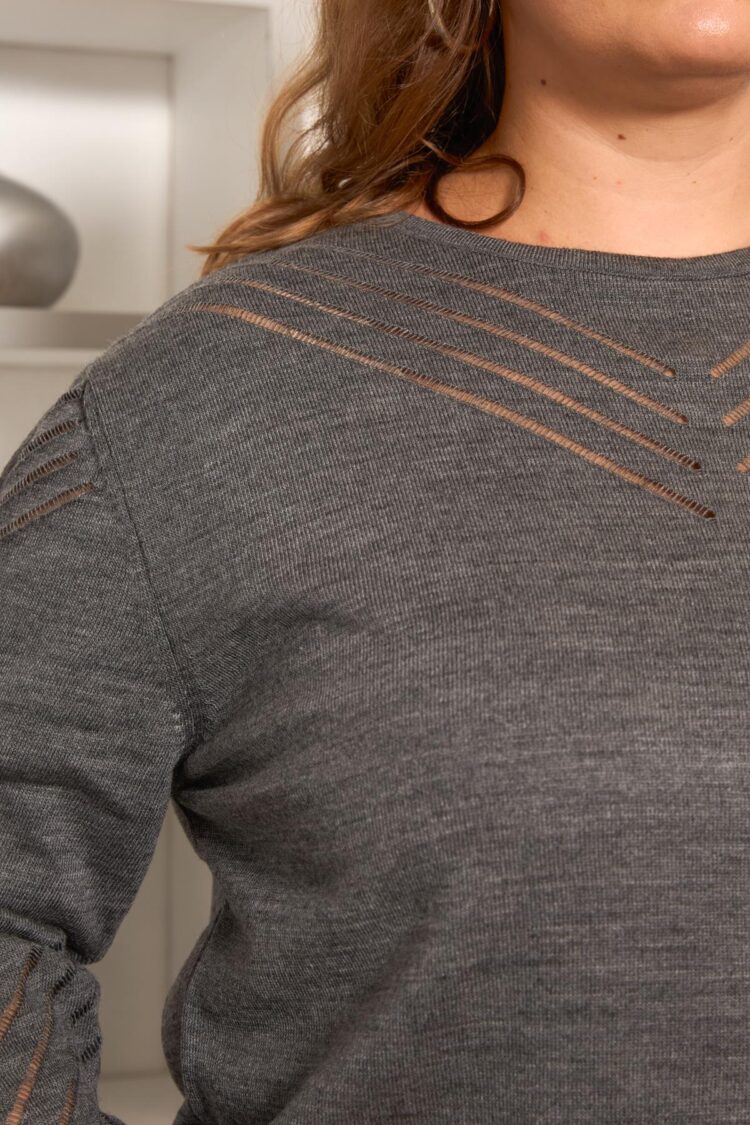 Grey Plus Size Casual Sweater
