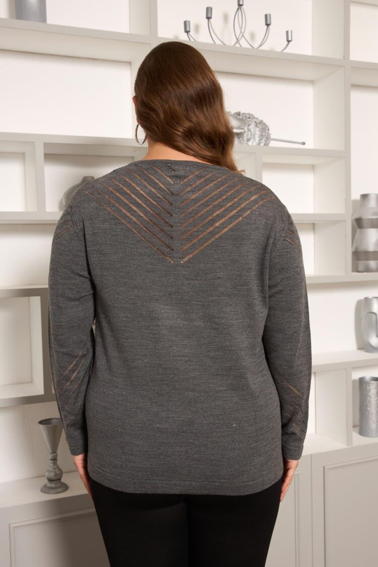 Grey Plus Size Casual Sweater