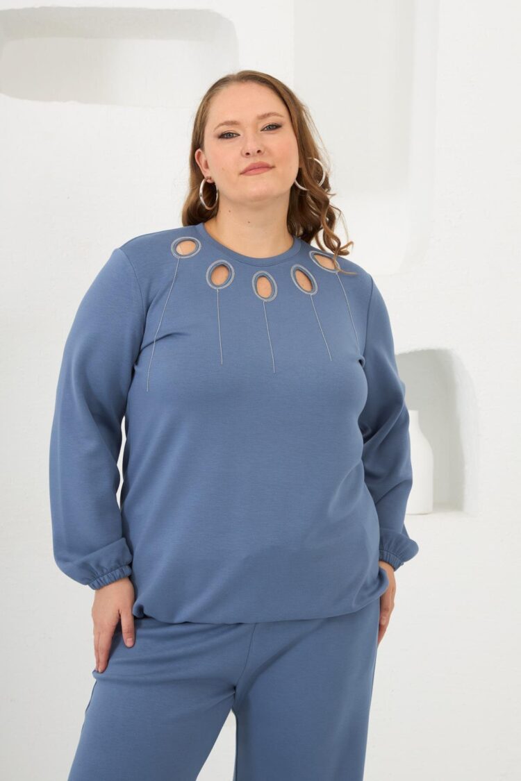 Blue Plus Size Casual Sweatshirt - Brand: RMG - Women & Kids, Baby Clothes Wholesale - Globality Store