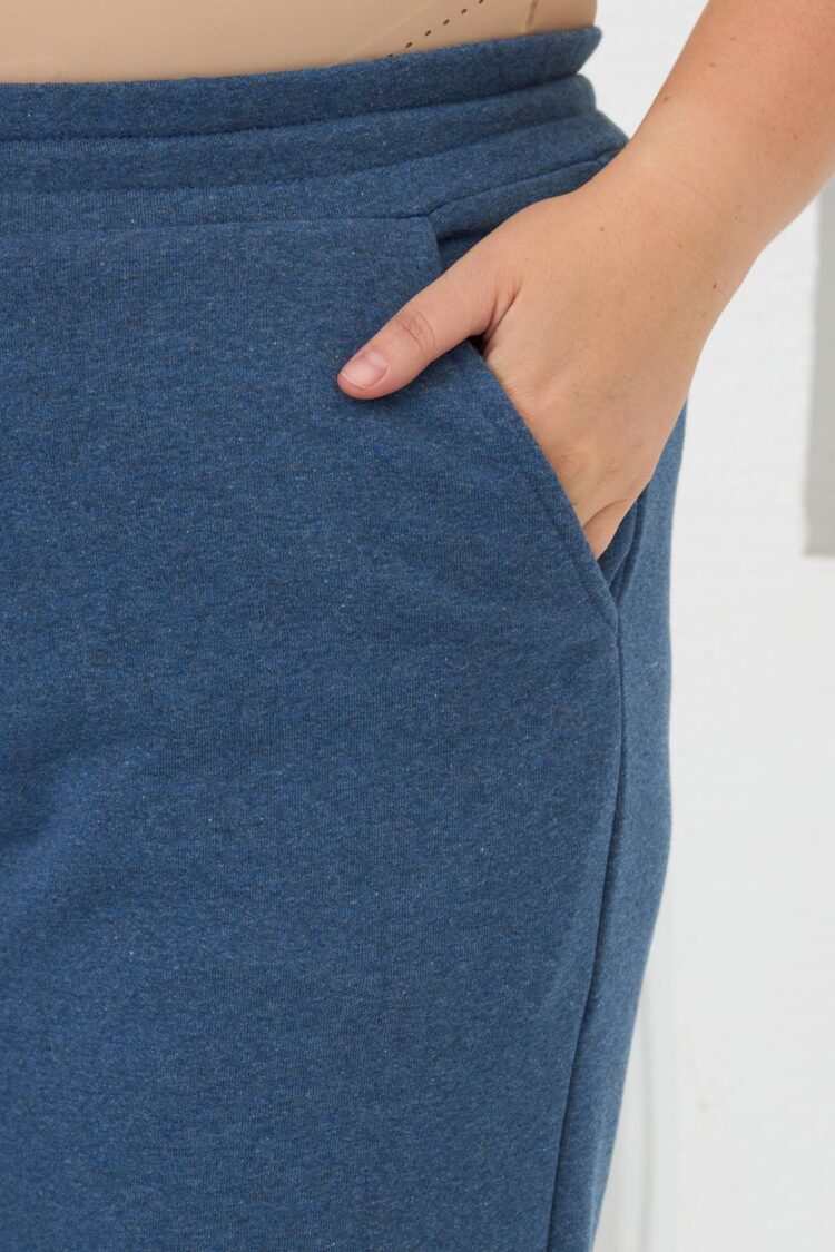 Blue Sweatpants Jogger With Wide Leg And Drawstring