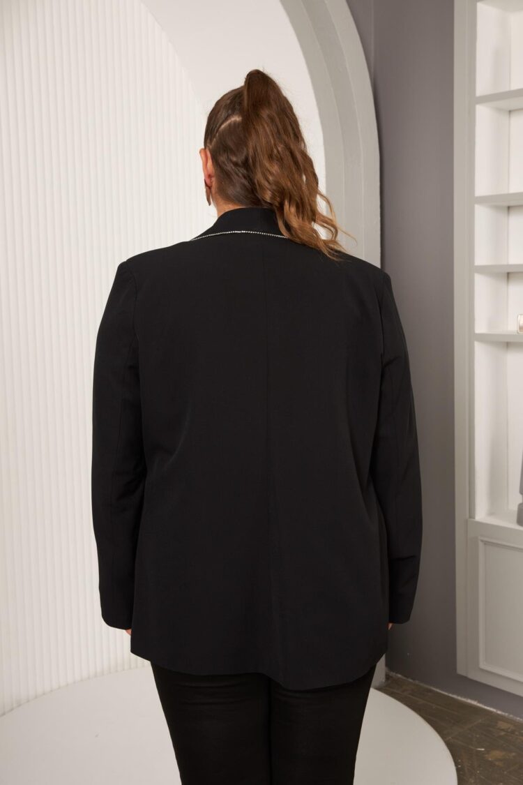 Black Elegant Plus Size Jacket