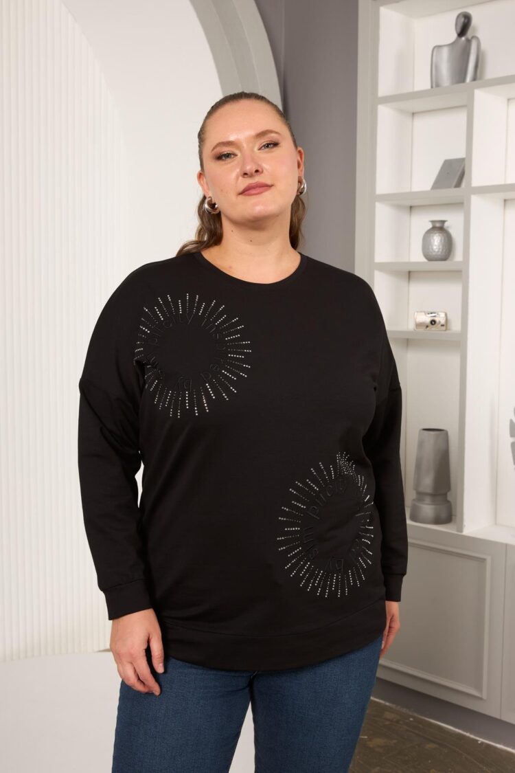 Oversized Fit Sweatshirt With Round Neck - Brand: RMG - Women & Kids, Baby Clothes Wholesale - Globality Store