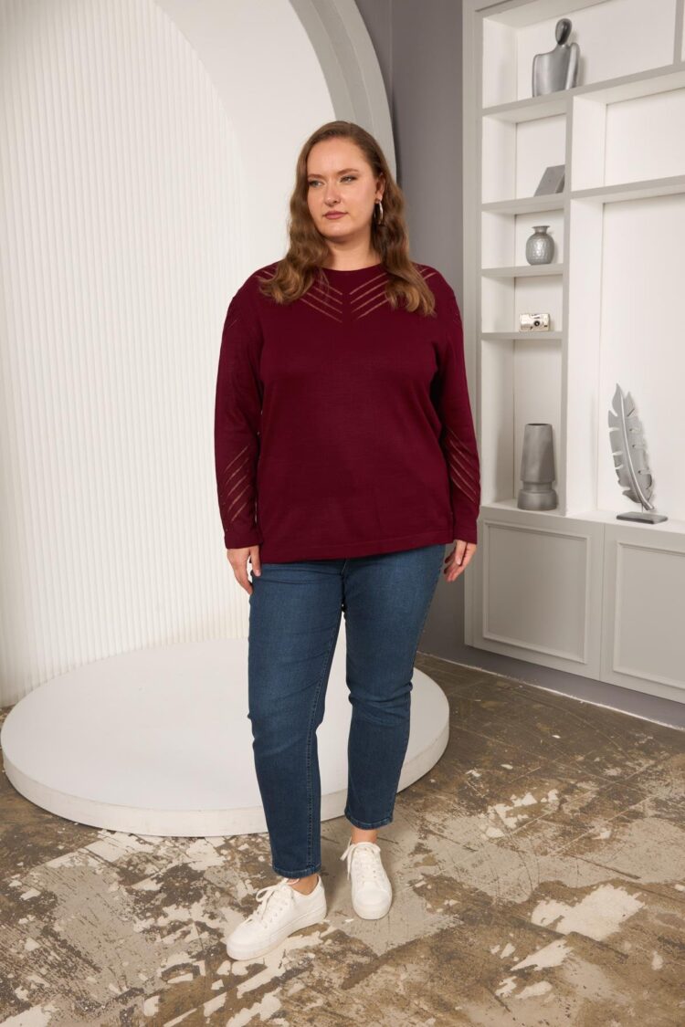 Sweater Oversized Striped Round Neck
