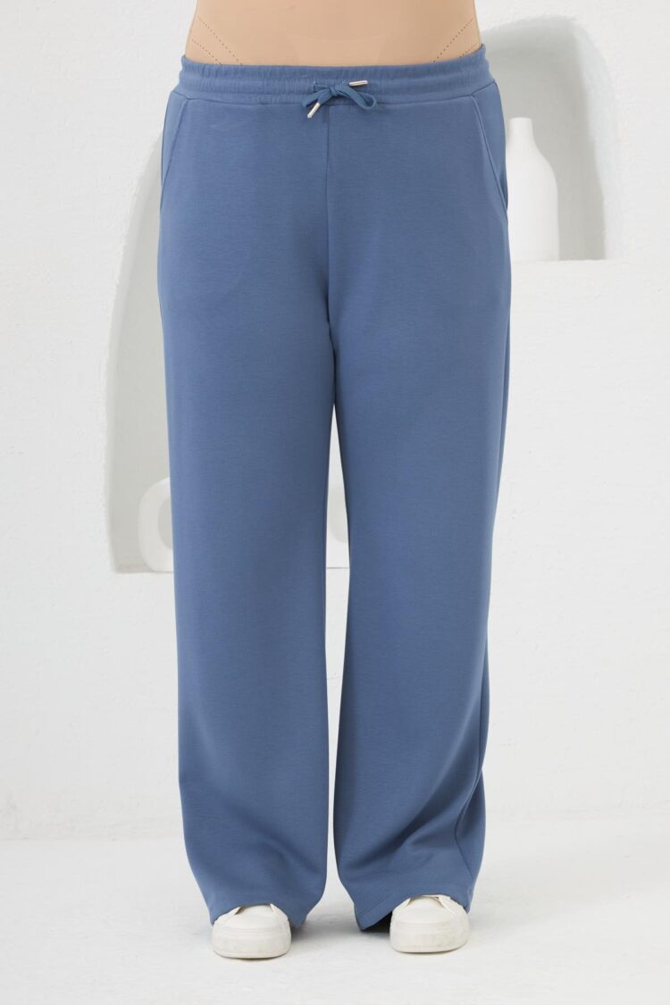 Blue Sweatpants Jogger With Wide Leg And Drawstring - Brand: RMG - Women & Kids, Baby Clothes Wholesale - Globality Store