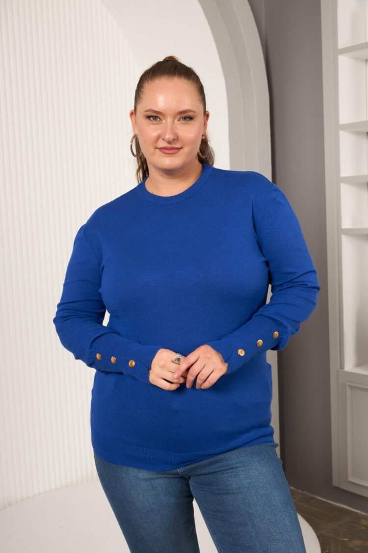 Blue Plus Size Casual Sweater - Brand: RMG - Women & Kids, Baby Clothes Wholesale - Globality Store
