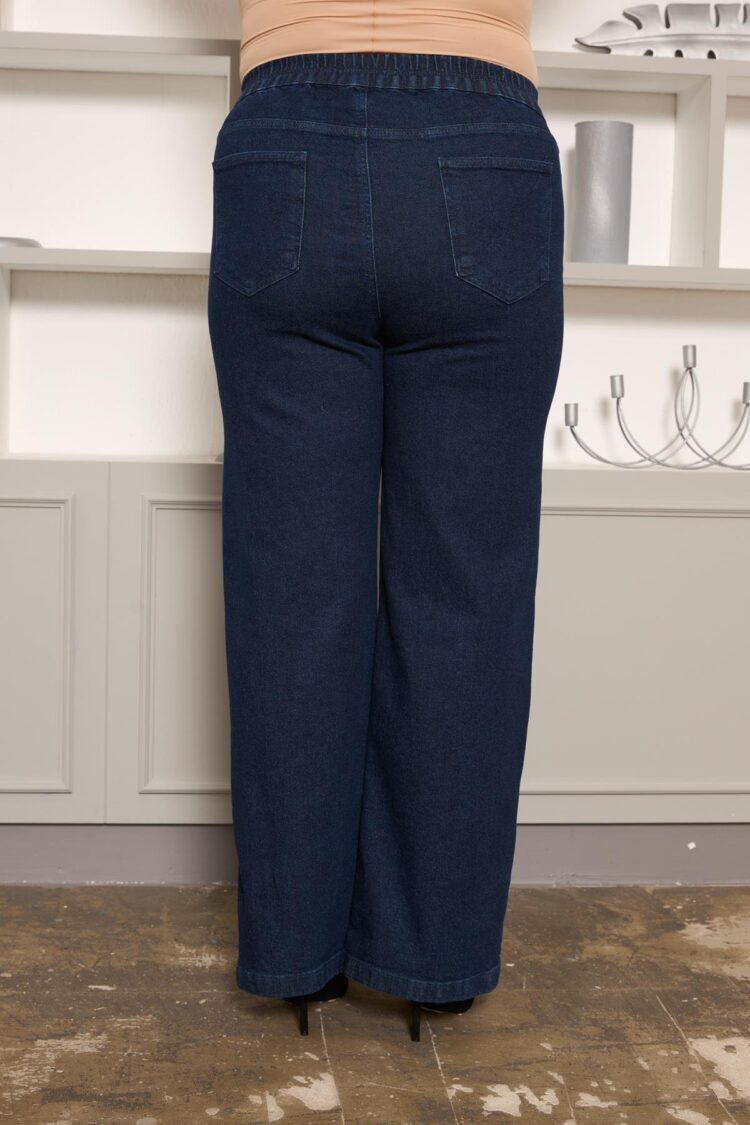 Blue Plus Size Casual Mom Jeans High Waist