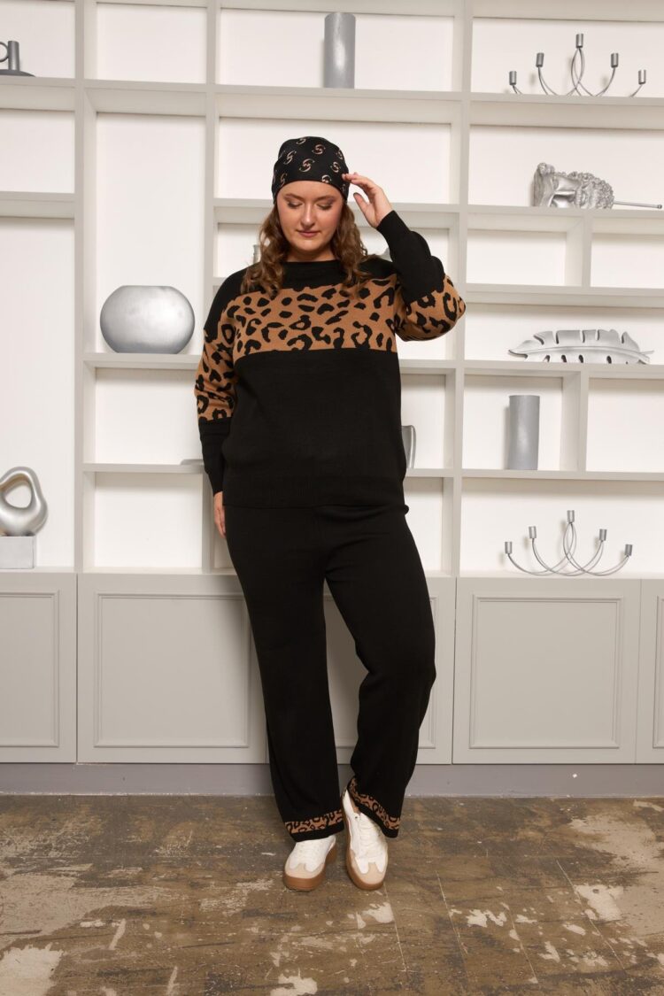 Black Casual Plus Size Sport Tracksuit