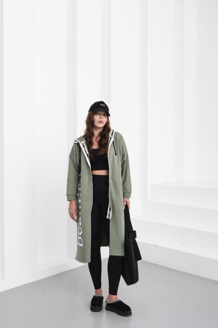 Green Oversized Hooded Neck Sweatshirt