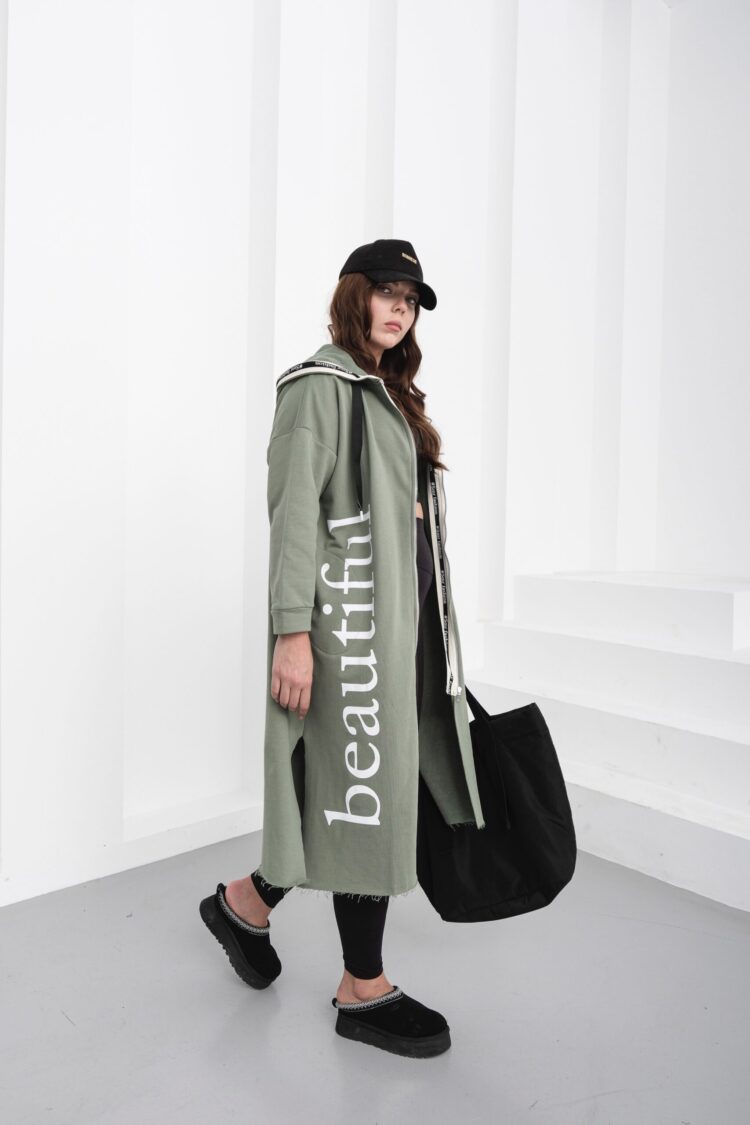 Green Oversized Hooded Neck Sweatshirt