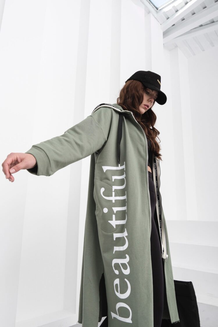 Green Oversized Hooded Neck Sweatshirt