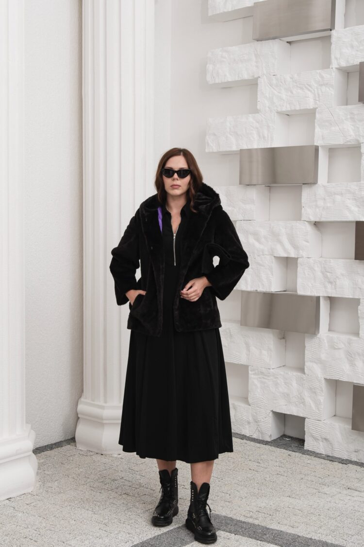 Fur Hooded Coat