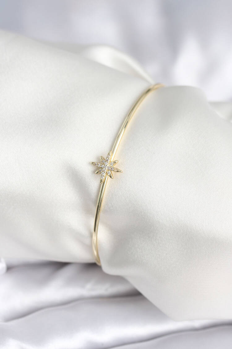 Polar Star Figure Brass Gold Color Women's Bracelet - Brand: Ebijuteri - Women & Kids, Baby Clothes Wholesale - Globality Store