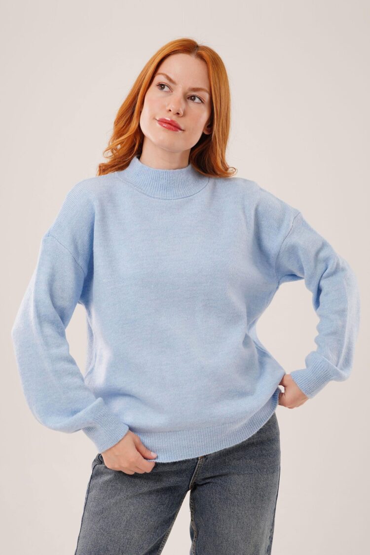 Sweater With High Neck And Long Sleeves - Brand: Lustrin - Women & Kids, Baby Clothes Wholesale - Globality Store
