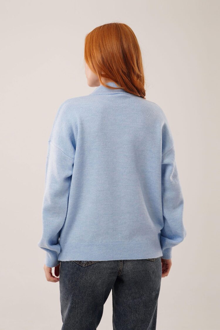 Sweater With High Neck And Long Sleeves